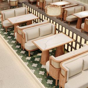 Semplice contemporaneo sud-est asiatico commerciale in pelle bar sedia con struttura in legno Rattan Design Hotel sala da pranzo bar uso - Product Image 5
