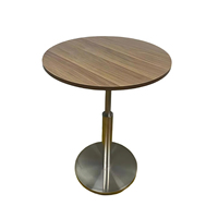 Table de restaurant moderne en acier inoxydable couleur noyer, résistante à l'eau, durable, mobilier commercial d'extérieur pour la vente de thé au lait et de café