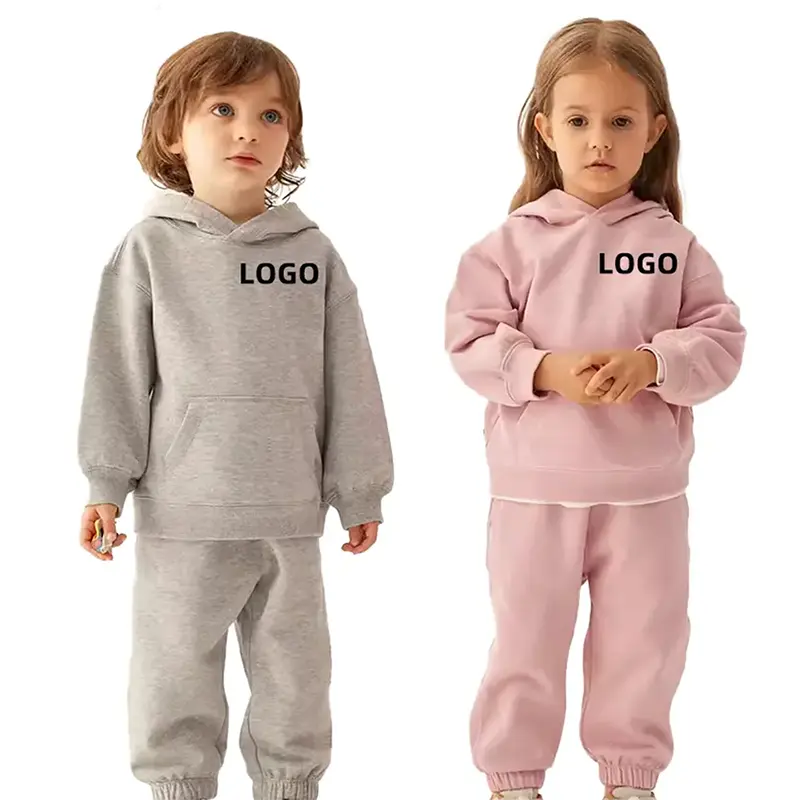 Benutzer definiertes Logo Kleinkind Baby Jungen Trainings anzüge Outfit Hoodie Sweatshirts Jogging hose Herbst Trainings anzüge Winter Kinder Kleidung Set