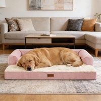 Fabricant de lits pour chiens sur mesure, canapé orthopédique imperméable en velours cristal pour animaux de compagnie, vente en gros, lit en éponge à haute soutien 28D 35D, usine OEM