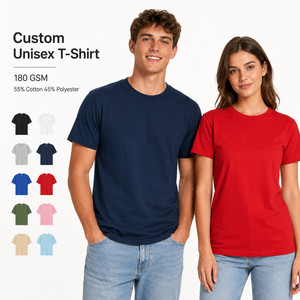 เสื้อยืดพรีเมียมผู้ชาย คอตตอน 100% เนื้อนุ่ม ระบายอากาศดี คอกลม คลาสสิค รับสกรีนโลโก้ ขายส่ง 10 สี ไซส์ S-4XL สีแดง - Product Image 1