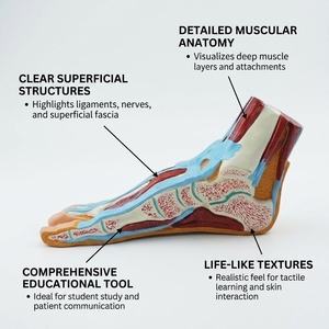 Modello Anatomico del Piede, <span class=keywords><strong>Esemplare</strong></span> di Simulazione <span class=keywords><strong>Standard</strong></span>, Modello Dimostrativo per l'Insegnamento dell'Anatomia nelle Scuole Mediche - Product Image 1