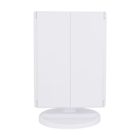 Miroir de maquillage LED avec éclairage, pliable sur trois côtés, grossissant, pour dortoir, bureau, chambre à coucher, miroir de beauté