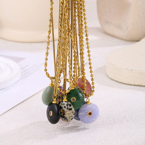 Collar Haomi de Estilo Bohemio con Banda de Diamantes <span class=keywords><strong>y</strong></span> Piedra Natural, Collar Étnico Vintage con Hebilla de la <span class=keywords><strong>Paz</strong></span> - Product Image 3