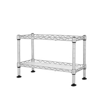 Étagère de rangement en fil métallique à 2 niveaux pour comptoir, mini-étagère de cuisine DIY avec tapis en PP sur table
