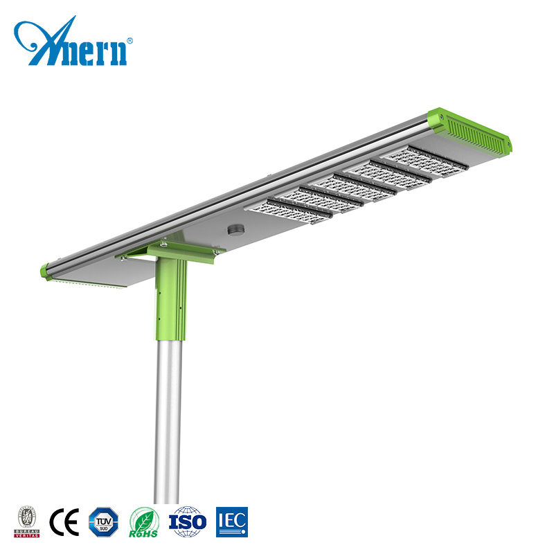 Control remoto de la inducción del cuerpo humano impermeable IP65 de alta calidad integrado 80W Luz de calle Solar