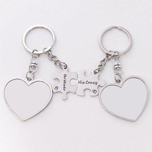 Pendentif porte-clés <span class=keywords><strong>Couple</strong></span> chat en forme de coeur <span class=keywords><strong>noir</strong></span> <span class=keywords><strong>et</strong></span> <span class=keywords><strong>blanc</strong></span> technologie de transfert thermique en métal Sublimation pour l'amour - Product Image 6