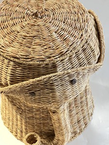 Cesta de almacenamiento de ropa con forma de elefante de ratán natural con diseño único de jacinto de agua Endulza tu espacio vital - Product Image 5