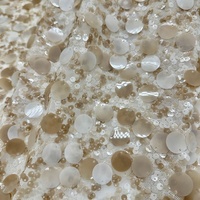 Nouveau tissu en maille à paillettes bicolore dégradé 5+18mm, paillettes perlées de tailles variées pour robe de mariée, robe de soirée et décoration de bijoux