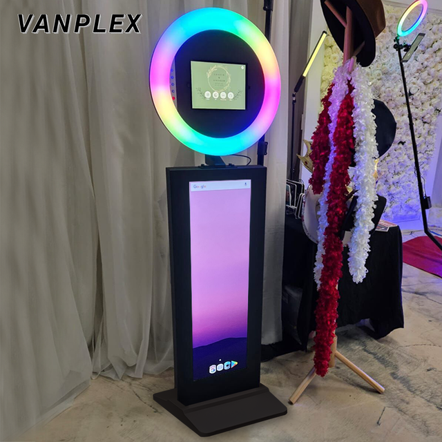 Portable Led Ring Roamer 10 11 Inch Pro 12.9 Photobooth ipad Photo Booth Shell 10.2 10.5 10.9 Selfie Stand Kiosk With Lcd Screen