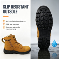 Bottes de travail montantes AIMVVSEC à embout d'acier, lacets et fermeture éclair latérale, en cuir nubuck, semelle en caoutchouc pour la construction, l'usine et l'exploitation minière