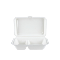Bol à couvercle rabattable en pulpe de canne à sucre de 9*6 pouces Contenants alimentaires à emporter Matériau de bagasse durable pour les déjeuners