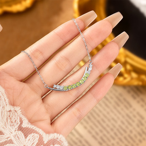 Collar de piedra natural con corte redondo de 3 mm, estilo minimalista, plata de ley 925, joyería de diseño para mujer, 9 Factory Pave. - Product Image 3
