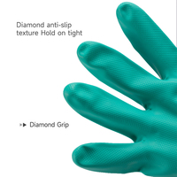 Gants de protection industriels résistants à la chaleur, doublés de flocage, résistants aux produits chimiques, résistants à l'huile, imperméables, en nitrile bleu, OEM