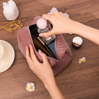 Pochette Personnalisée en Tissu, Trousse de Maquillage de Voyage Mini avec Logo Personnalisé pour Articles Cosmétiques Professionnels