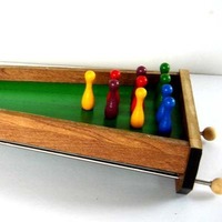 XINWA Jeu de football de table interactif en bois personnalisable pour la maison, le bar et les fêtes, divertissement de bowling de balles à clipser
