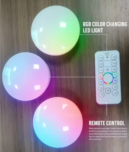 Wireless Rechargeable <b>LED</b> Puck <b>Lights</b> with Remote – 3PCS RGB & Warm White <b>Dimmable</b> <b>Ceiling</b>/Table Lamps for Bedroom - Product Image 3