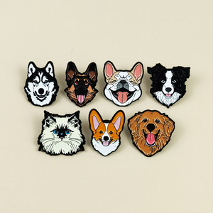 Mignons Pins en émail de zinc pour animaux de compagnie : Berger allemand, Husky, <span class=keywords><strong>Bouledogue</strong></span> français, Corgi, Animaux de dessin animé, Nouvel An Chinois - Product Image 4