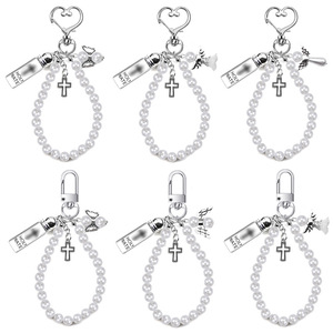Bouteille d'eau bénite 2026 pour baptême, porte-clés lumineux, pendentifs bijoux ange, croix chrétienne, étanche, en acrylique tendance - Product Image 2