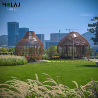 Tente de luxe de haute qualité en aluminium plaqué cuivre, type cage à oiseaux, pour extérieur, hôtel ciel étoilé, bureau, pod modulaire, maison préfabriquée mobile