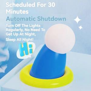 Lámpara de Noche Infantil, Lámpara de Mano Redonda Azul, Adorable Lámpara LED de Bajo Consumo, Regalo para Niños y Niñas, Lámpara de Noche Recargable - Product Image 4