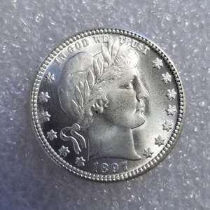 Koin Reproduksi Koin Barber Quarter Amerika Serikat Tua, Koin Trik Berkepala Dua, Kuningan Berlapis Perak, Koin Antik - Product Image 5