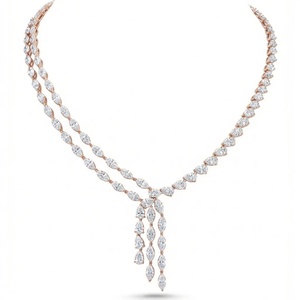 Collar con Diamantes en Forma de Marquesa y Pera - Oro de 9k, 14k, 18k - Product Image 5