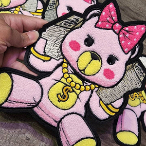 Patchs d'anime uniques et durables en chenille, motif ours, à thermocoller, patch ours écoresponsable - Product Image 2