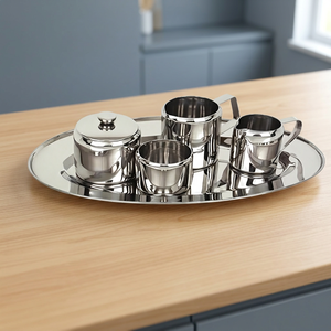 Stainless Steel <b>Tea</b> <b>Set</b> With Lid Minimalist Design Water <b>Pots</b> Kettles With Handle Metal Drinkware - Product Image 3