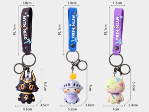 Porte-clés en métal de la collection Hero, <span class=keywords><strong>figurine</strong></span> de dieu égyptien Kawaii, symbole de créature chevalière, breloque de personnage cool, pendentif pour sac à dos, cadeau - Product Image 2