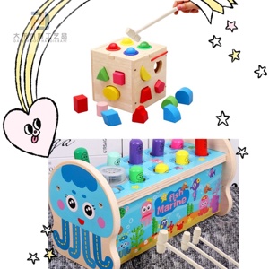 لم تنته الاطفال مطرقة خشبية الحرف حالات اللعب للخشب صياغة أدوات مطبخ كرافت إزميل - Product Image 2