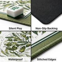 Tapis de Mahjong en Caoutchouc Portable Antidérapant, Anti-Bruit, Facile d'Entretien et Résistant à la Saleté pour Jeu de Voyage