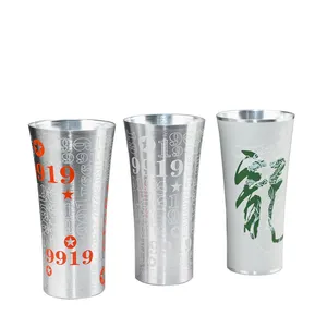 Wholesale Disposable Aluminum 12oz Recycle Cup Metal 350ml Aluminum Beer Cup Color Changing Cup With Cold Drinking