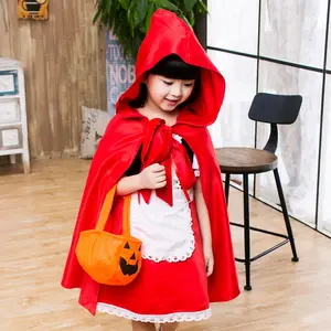 5PCS TV & Movie Little Red Riding Hood Cosplay Costume Fairy Dress Outfit Halloween Carnival Fantasia Party Girls Fancy Dress