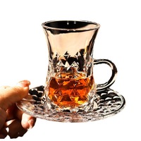 Tasse à café créative en verre de style européen, design moderne, avec soucoupe pour boissons chaudes
