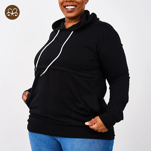 New Women <strong>Mama</strong> Breastfeeding <strong>Hoodie</strong> Custom Black Plain Classic Zipper Nursing <strong>Hoodie</strong> - Product Image 3