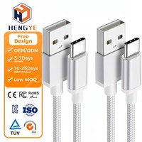 Câble USB C tressé en nylon robuste, charge rapide, synchronisation des données, cordon de charge USB-A vers USB-C, 1M 2M 3M pour téléphone