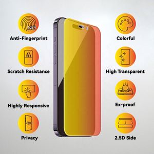 Bán Buôn Gương Riêng Tư Linh Hoạt Glass Bảo Vệ Cho <span class=keywords><strong>Iphone</strong></span> 15 Pro 16/17 Gradient Đầy Màu Sắc Chống Gián Điệp HD Matte Bảo Vệ Màn Hình - Product Image 2