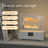 Lampe de table musicale créative en acrylique Quicksand CJH, haut-parleur Bluetooth, veilleuse, horloge, lumière d'ambiance colorée