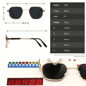 Lunettes de soleil polarisées polygonales vintage en métal 2025 avec logo personnalisé, protection UV400, pour hommes et femmes - Product Image 6