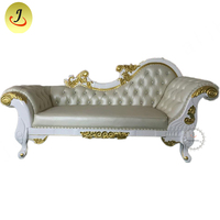 Canapé d'angle deux places de luxe en bois doré Jiangchang JC-J203, revêtement en cuir PU/velours, structure en fibre de verre, idéal pour hôtels et appartements (vente en gros)