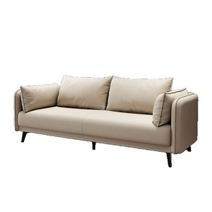 Sofá de Cuero con Diseño de Pata de Gato PT272, Tres Plazas, Mueble de Sala, Asiento con Resorte, Cómodo y Moderno - Product Image 5