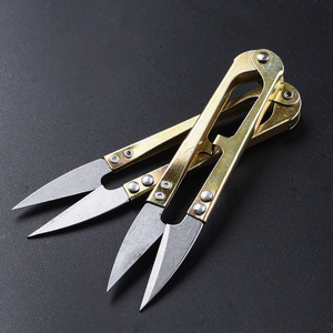 Guo Lin U-Shaped Mini Spring-Loaded Yarn Shears Stainless Steel Cross-Stitch <b>Sewing</b> Thread Trimmers Fishing Line <b>Scissors</b> - Product Image 2