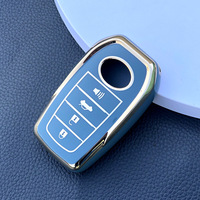 Funda de TPU con Borde Dorado para Llave de Toyota Crown Prado RAV4 Frontlander, Cubierta para Control Remoto de 4 Botones, Accesorio al por Mayor