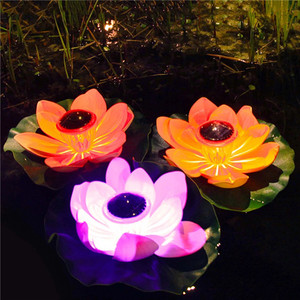 Luz de flor alimentada por energía Solar, fuente flotante en forma de loto Artificial para estanque, acuario, jardín, lámpara de piscina, iluminación de vacaciones de Navidad - Product Image 6