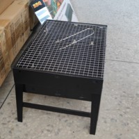 Barbecue portable pliable en fer robuste avec logo personnalisé Shanzhiji, idéal pour le pique-nique, la plage, le camping, mini barbecue au charbon de bois