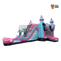 Parque Acuático Inflable de PVC FUN BOUNCE de 2 Carriles, Combo Life Is Good, para Uso Comercial, con Capacidad para Uso en Seco y Mojado
