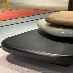 <span class=keywords><strong>Table</strong></span> basse rotative design nordique E1 <span class=keywords><strong>Table</strong></span> centrale rotative à 360 ° en bois plaqué finition laquée MDF - Product Image 5