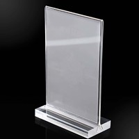Tableau d'affichage en acrylique Présentoir A4 Carte de table personnalisée Signe d'eau de bureau Panneau publicitaire vertical Panneau de prix