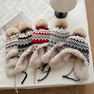 Automne et hiver nouveau Style ethnique tricoté Lei Feng chapeau petit visage et oreille Protection coton chapeau - Product Image 4